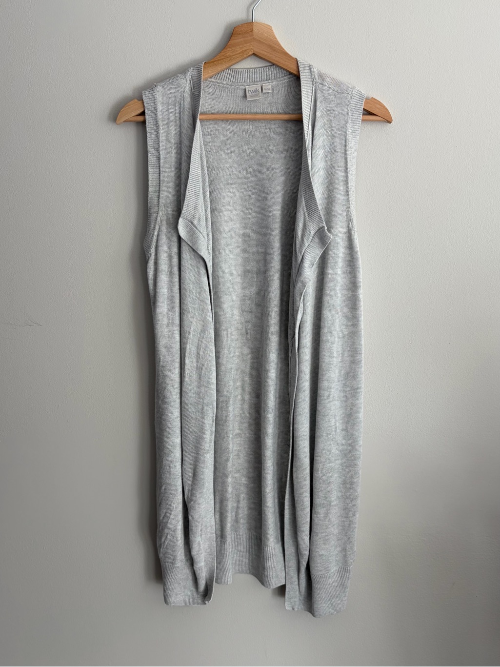 Twik Light Gray Sleeveless Knit Duster